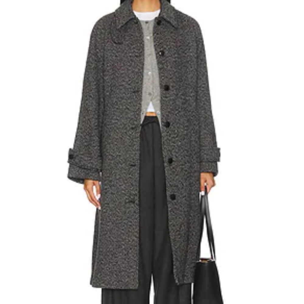 Free People Grey Wool Trench Coat